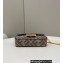 Fendi Mini Baguette houndstooth wool bag with FF embroidery Brown