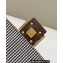 Fendi Medium Baguette houndstooth wool bag with FF embroidery Brown
