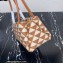 Prada Symbole Small embroidered fabric bag 1BA368 Brown/White 2022
