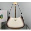 Prada Cleo brushed leather shoulder Bag 1BC499 Ombre White 2022