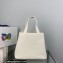 Prada perforated logo Medium leather tote Bag 1BG384 White 2022