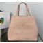 Prada perforated logo Medium leather tote Bag 1BG384 Pink 2022