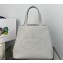 Prada perforated logo Medium leather tote Bag 1BG384 Gray 2022