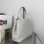 Prada perforated logo Medium leather tote Bag 1BG384 Gray 2022
