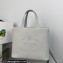 Prada perforated logo Medium leather tote Bag 1BG384 Gray 2022