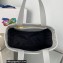 Prada perforated logo Medium leather tote Bag 1BG384 Gray 2022