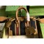 Gucci Mini top handle bag with Double G 715771 Canvas and leather Brown