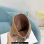 Amina Muaddi Heel 9.5cm Lily crystal Fringe Suede boots Brown 2022