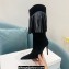 Amina Muaddi Heel 9.5cm Lily crystal Fringe Suede boots Black 2022