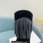 Amina Muaddi Heel 9.5cm Lily crystal Fringe Suede boots Black 2022