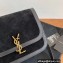 Saint Laurent solferino medium satchel bag in suede Leather 634305 Black