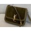 Saint Laurent solferino medium satchel bag in suede Leather 634305 Army Green