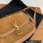 Saint Laurent solferino medium satchel bag in suede Leather 634305 Brown