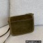 Saint Laurent solferino medium satchel bag in suede Leather 634305 Army Green