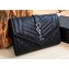 Saint Laurent small envelope wallet in mix Leather 651026 Black/Silver