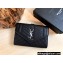 Saint Laurent small envelope wallet in mix Leather 651026 Black/Silver
