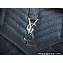 Saint Laurent small envelope wallet in mix Leather 651026 Black/Silver