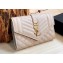 Saint Laurent small envelope wallet in mix Leather 651026 Beige