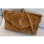 Saint Laurent puffer medium chain bag in Suede 557475 Brown