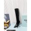 Prada Heel 8.5cm leather iconic triangle logo knee-high Boots Brushed Black