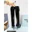 Prada Heel 8.5cm leather iconic triangle logo knee-high Boots Brushed Black