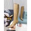 Prada Heel 8.5cm leather iconic triangle logo knee-high Boots Brushed Camel