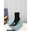 Prada Heel 8.5cm leather iconic triangle logo ankle Boots Brushed Black