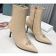 Prada Heel 8.5cm leather iconic triangle logo ankle Boots Brushed Beige