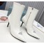 Prada Heel 8.5cm leather iconic triangle logo ankle Boots Brushed White