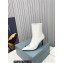 Prada Heel 8.5cm leather iconic triangle logo ankle Boots Brushed White