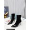 Prada Heel 8.5cm leather iconic triangle logo ankle Boots Patent Black