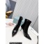 Prada Heel 8.5cm leather iconic triangle logo ankle Boots Patent Black