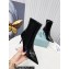 Prada Heel 8.5cm leather iconic triangle logo ankle Boots Patent Black
