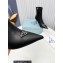 Prada Heel 8.5cm leather iconic triangle logo ankle Boots Black