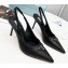 Prada Heel 8.5cm leather iconic triangle logo slingback pumps Black