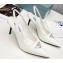 Prada Heel 8.5cm leather iconic triangle logo slingback pumps Brushed White