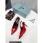 Prada Heel 8.5cm leather iconic triangle logo slingback pumps Brushed Red