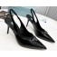 Prada Heel 8.5cm leather iconic triangle logo slingback pumps Brushed Black