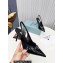 Prada Heel 8.5cm leather iconic triangle logo slingback pumps Brushed Black
