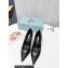 Prada Heel 8.5cm leather iconic triangle logo pumps Black