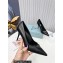 Prada Heel 8.5cm leather iconic triangle logo pumps Black