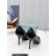 Prada Heel 8.5cm leather iconic triangle logo pumps Black