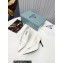 Prada Heel 8.5cm leather iconic triangle logo pumps Brushed White