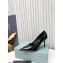 Prada Heel 8.5cm leather iconic triangle logo pumps Brushed Black