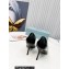 Prada Heel 8.5cm leather iconic triangle logo pumps Brushed Black