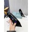Prada Heel 8.5cm leather iconic triangle logo pumps Brushed Black