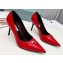 Prada Heel 8.5cm leather iconic triangle logo pumps Brushed Red
