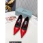 Prada Heel 8.5cm leather iconic triangle logo pumps Brushed Red