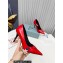 Prada Heel 8.5cm leather iconic triangle logo pumps Brushed Red