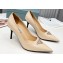 Prada Heel 8.5cm leather iconic triangle logo pumps Brushed Beige